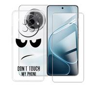 BUNALFaa Coque pour Oppo A6 Max (6.80") + Protecteur d'écran, Transparent Étui Anti-Collision Souple Silicone Case Coque en TPU + 9H Verre écran Film Protection -Regarde - toi