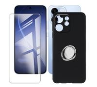 BUNALFaa Coque pour Oppo Reno15 FS (6.57") + Protecteur d'écran, Case Housse en TPU Protection Étui avec Support de Téléphone Portable Réglable à 360°- Noir