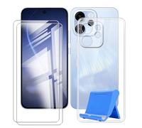 BUNALFaa Coque pour Oppo Reno15 FS (6.57") + Verre Trempé (2 Pièces), Case Protection Résistant Aux Chutes et Clear Silicone Souple Housse avec Support pour Téléphone Portable