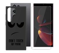BUNALFaa Coque pour Oukitel C61 Pro (6.88") + Protecteur d'écran, Black Étui Anti-Collision Souple Silicone Case Coque en TPU + 9H Verre écran Film Protection -Regarde - toi