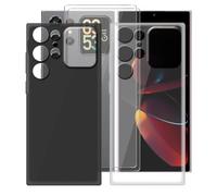 BUNALFaa Coque pour Oukitel C62 Pro (6.88") + Verre Trempé (2 Pièces)+ 2pcs Étui Anti-Collision en Silicone Souple Housse Anti-Rayures Case pour Oukitel C62 Pro - Noir+Transparent
