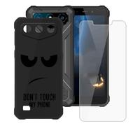 BUNALFaa Coque pour Oukitel G3 (6.00") + Protecteur d'écran, Black Étui Anti-Collision Souple Silicone Case Coque en TPU + 9H Verre écran Film Protection -Regarde - toi