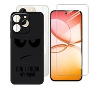 BUNALFaa Coque pour Realme 15T (6.57") + Protecteur d'écran, Black Étui Anti-Collision Souple Silicone Case Coque en TPU + 9H Verre écran Film Protection -Regarde - toi