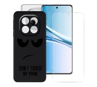 BUNALFaa Coque pour Redmi Note 15 (6.77") + Protecteur d'écran, Black Étui Anti-Collision Souple Silicone Case Coque en TPU + 9H Verre écran Film Protection -Regarde - toi