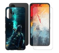 BUNALFaa Coque pour TCL K70 NXTpaper 6.75" Ensemble -E3 | Inclus Verre trempé Écran HD Dureté 9H Résistant au chute - Étui Souple Silicone TPU Légère Protection Housse Noir Cover