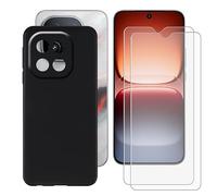 BUNALFaa Coque pour Vivo IQOO 15 Honor of Kings (6.85") + 2 Pack HD Verre Trempé Protections d'écran, Case Cover Étui Souple Silicone Black TPU Housse Protection +Écran Film Protection