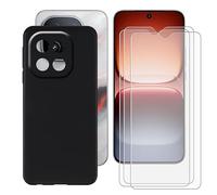 BUNALFaa Coque pour Vivo IQOO 15 Honor of Kings (6.85") Phone Case Cover Étui Souple Silicone Black TPU Housse Protection Bumper + 3 Pack HD Verre trempé écran Film Protection