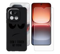 BUNALFaa Coque pour Vivo IQOO 15 Honor of Kings (6.85") + Protecteur d'écran, Black Étui Anti-Collision Souple Silicone Case Coque en TPU + 9H Verre écran Film Protection -Regarde - toi