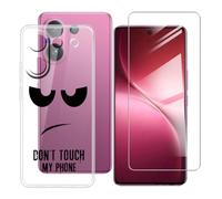 BUNALFaa Coque pour Vivo V60 Lite 5G (6.77") + Protecteur d'écran, Transparent Étui Anti-Collision Souple Silicone Case Coque en TPU + 9H Verre écran Film Protection -Regarde - toi
