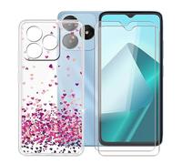 BUNALFaa Coque pour Wiko T20 (6.56") + 2 Pack HD Verre Trempé, Phone Case Cover Étui Souple Silicone Housse Protection Bumper+Écran Film Protection - Plein d'amour