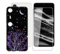 BUNALFaa Coque pour Xreal Beam Pro (6.50") + Protecteur d'écran, Case Résistant Aux Chutes et Aux Chocs Housse en TPU Protection Étui pour Xreal Beam Pro - Fleurs Avant la Lune