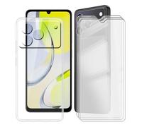 BUNALFaa Coque pour ZTE Blade A76 4G (6.75") + Protecteur d'écran (3 Pièces), Transparent Étui Anti-Collision Souple Silicone Case Coque en TPU + 9H Verre écran Film Protection -Clear
