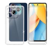 BUNALFaa Coque pour ZTE Blade V60 Vita (6.60") + 2 Pack HD Verre Trempé, Phone Case Cover Étui Souple Silicone Clear TPU Housse Protection Bumper - Transparent