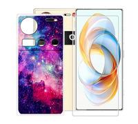 BUNALFaa Coque pour ZTE Mubia Z70S Ultra (6.85") + Protecteur d'écran, Transparent Étui Anti-Collision Souple Silicone Case Coque en TPU + 9H Verre écran Film Protection -Extraterrestre