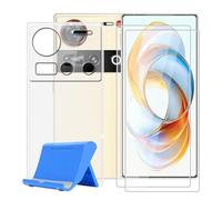 BUNALFaa Coque pour ZTE Mubia Z70S Ultra (6.85") + Verre Trempé (2 Pièces), Case Protection Résistant Aux Chutes et Clear Silicone Souple Housse avec Support pour Téléphone Portable