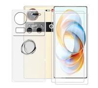 BUNALFaa Coque pour ZTE Mubia Z70S Ultra (6.85") + Verre Trempé (2 Pièces), Case Protection Silicone Souple Clear Housse avec Support de Téléphone Réglable à 360°