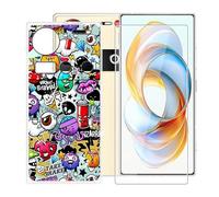 BUNALFaa Coque pour ZTE Nubia Z70S Ultra (6.85") + avec Verre Trempé HD Protections d'écran, Phone Case Cover Étui Souple Silicone Clear TPU Housse Protection Bumper - Congestionné