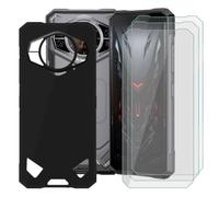 BUNALFaa téléphone de Coque et Verre trempé pour Doogee S200 E 6.72" | Verre trempé Écran HD Dureté 9H 3 Piece - Résistant au chute - Étui Souple Silicone TPU Légère Protection Housse Noir