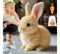 Bunby - Lapin de Pâques réaliste - Lapin interactif - Oreilles Qui sautent, tremblent et tremblent - Jouet réaliste pour Lapin (Brown)