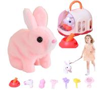 Bunby - Le Lapin Magique Qui Saute dans Le cœur des Enfants, 2026 Nouveau Lapin interactif de Sauteur, Interactif réaliste, Doux, sûr et Fait pour Les Petits (Pink)