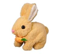 Bunby - Mon jouet de lapin réaliste, jouet de lapin interactif réaliste avec carotte, jouet de lapin à saut de compagnie, lapin animal en peluche réaliste pour sauter, tremblement des oreilles
