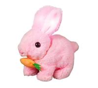 Bunby - Mon jouet de lapin réaliste, jouet de lapin interactif réaliste avec carotte, jouet de lapin à saut de compagnie, lapin animal en peluche réaliste pour sauter, tremblement des oreilles