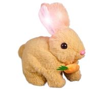 Bunby - Mon jouet de lapin réaliste, jouet de lapin interactif réaliste avec carotte, jouet de lapin à saut de compagnie, lapin animal en peluche réaliste pour sauter, tremblement des oreilles