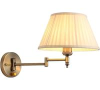 BUNCC Applique Murale rétractable Simple américaine Fer Pliant Bras oscillant Appliques murales Tissu Art Abat-Jour éclairage Mural E27 Base intérieure pour Chambres Chevet Salle d'étude Salon hôtel