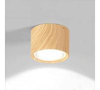 BUNCC Imitation Bois Grain Monté en Surface Spot Rond Simple Tête LED Fer Art Couleur Fond Mur Entrée Allée COB Spot Plafond Décoration De La Maison Downlight Aluminium