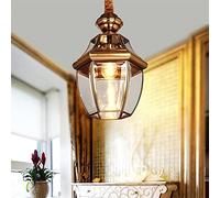 BUNCC Lampe Suspendue en cuivre Vintage E27 LED Suspension au Plafond en Verre Lanterne Suspension en Laiton Antique Luminaire Bar Couloir Jardin Balcon Éclairage Lustre