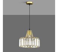 BUNCC Lustre en Cristal de Luxe rétro K9 Suspension Ronde, Lustre E26 Finition Bronze doré Plafonnier encastré Décoration d'intérieur Lampe Suspendue pour Chambre à Coucher Couloir Salle à Manger