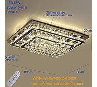 BUNCC Lustre en Cristal LED 94 W à intensité Variable, plafonnier LED encastré, Moderne et élégant, plafonnier en Cristal pour hôtel, Restaurant, Salon (télécommande, 3000 K-6000 K)