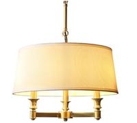 BUNCC Lustre Moderne doré à 3 Ampoules avec Abat-Jour en Lin Blanc, luminaire Suspendu en Laiton Antique pour Salle à Manger, Salon, Foyer, Cuisine