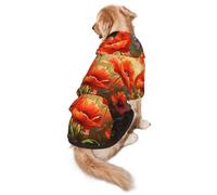 Bunch of Flowers Sweat à capuche pour chiens de taille moyenne et grande - Manteau d'hiver pour animal de compagnie, noir