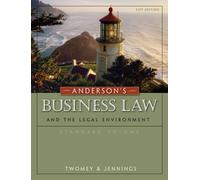 Bundle: Anderson's Business Law and the Legal Environment, Standard Volume, 21st + WebTutor™ on Blackboard 2-Semester Printed Access Card