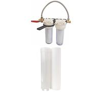 Bundle AQUAWATER - Station de Filtration d'Eau Double Traitement avec Cartouches Anti-Impuretés et Anticalcaire + Kit de 2 Cartouches Filtrantes 20 microns, Installation Facile, Durée de Vie 6 Mois