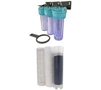 Bundle AQUAWATER - Station de traitement d'eau de pluie avec filtration 50/20 microns, kit de rechange cartouche et lot de 2 joints toriques pour une étanchéité optimale