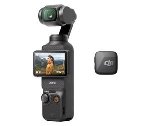 Bundle Audio DJI Osmo Pocket 3 avec Mic Mini (1 TX + 1 RX) | Caméra vlog de poche avec nacelle, CMOS 1 pouce et 4K/120 ips, stabilisation sur 3 axes, zoom 2× sans perte de qualité