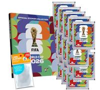 Bundle avec autocollants Coupe du monde 2026 - 1 album à couverture rigide + 20 sacs + pochettes Collect-it exclusives (lot de marque propre)