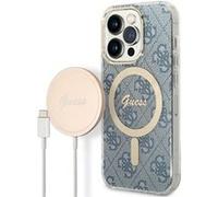 Bundle Coque pour iPhone 14 Pro Magsafe 4G et Chargeur Sans Fil Qi Magsafe 15W Bleu