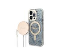 Bundle Coque pour iPhone 14 Pro Max Magsafe 4G et Chargeur Sans Fil Qi 15W Bleu