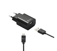 Bundle Chargeur + câble micro USB Chargeur secteur 2.4A + câble 1m noir