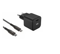 Bundle chargeur WE PC GaN 1 port USB-C 45W - PD3.0 + câble USB-C/USB-C 2m - Noir