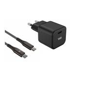 Bundle chargeur WE PC GaN 1 port USB-C 65W - PD3.0 + câble USB-C/USB-C 2m - Noir