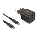 Bundle chargeur WE PC GaN 2 ports USB-C 65W - PD3.0 + câble USB-C/USB-C 2m - Noir