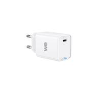 Bundle chargeur WE USB-C + câble USB-C/USB-C 1,2m - Chargeur 1 port USB-C 45W - PD/QC3.0 - Blanc