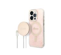 GUESS Bunddeln GUBPP14XH4EACSP Coque et Chargeur iPhone 14 Pro Max 6,7" Coque Rigide Rose Impression 4G