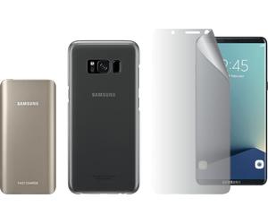 Bundle Coque Transparente Samsung Galaxy S8 + Protège écran + Powerbank 5200mAh Samsung
