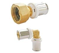 Bundle de Raccords à Sertir SOMATHERM FOR YOU - Droit et Coudé Égal pour Tube Multicouche Ø26 mm, Compatible Profils U, H, TH, Norme NF 545, Étanchéité Sécurisée, Installation Facile