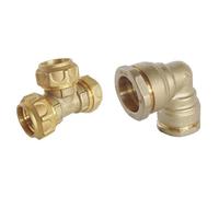 Bundle de Raccords en Laiton SOMATHERM FOR YOU - Té Égal et Coudé pour Tube PE Ø25 mm - Pression 20 bars, Température -10°C à +80°C, Étanchéité Optimale, Garantie 5 ans